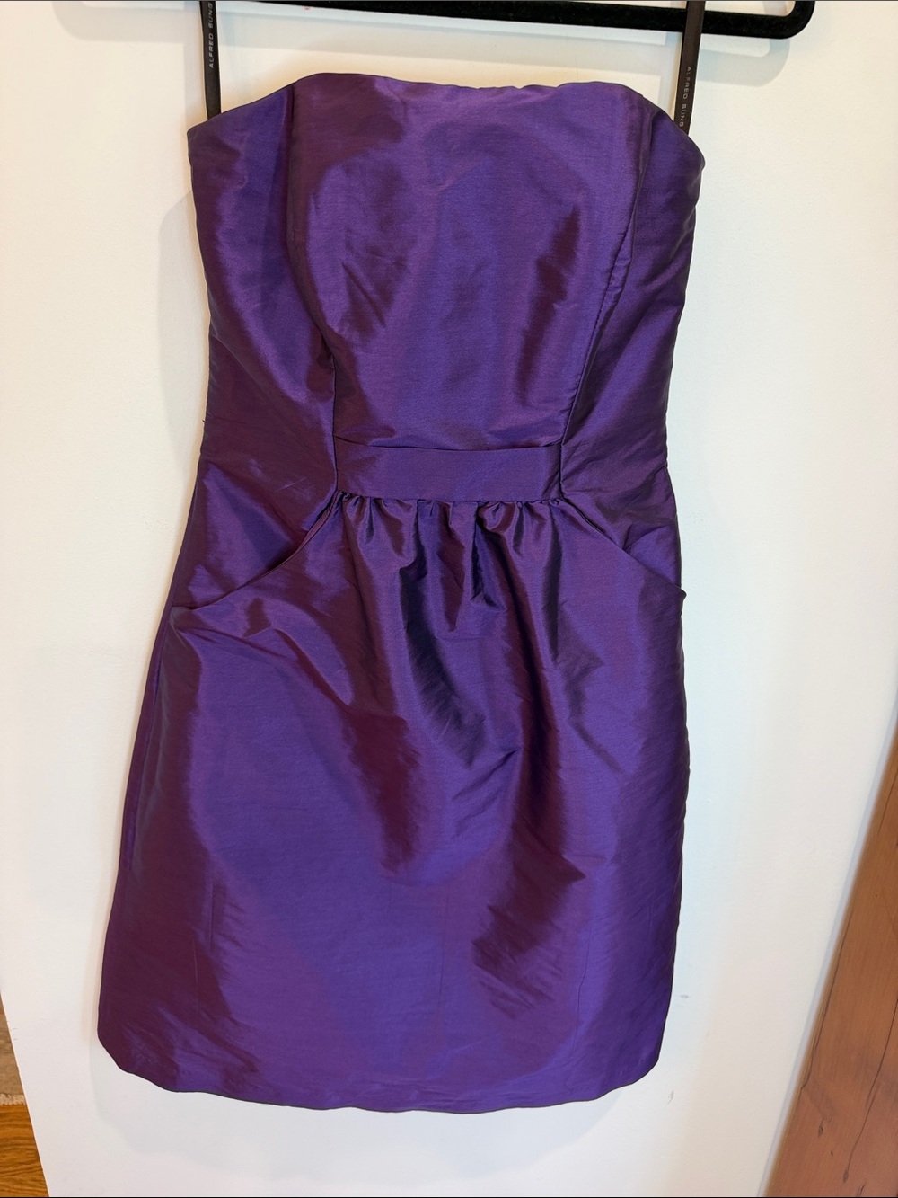 ALFRED SUNG Strapless Purple Cocktail Dress, Size 2